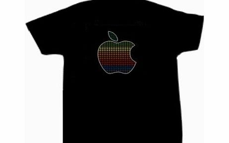 Unlimited Quantity Apple Sound Reactive Equalizer EL Flashing T-Shirt - Size X-Large