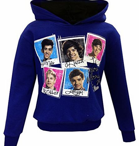 Unofficial 1D Famous Music Band Group Girls 1D Sweatshirt One Direction Kids Fleece Jumper Hoodies Girls Winter Tops (1D Jumper-Royal Blue-7-8 Years)