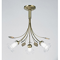 0407 3AN - 3 Light Antique Brass Ceiling Light