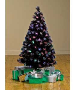 Unbranded 1.2m / 4ft Black Starburst Fibre Optic Tree