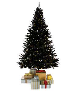 Unbranded 1.8m / 6ft Black Victoria Warm White LED Pre Lit Tree