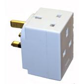 1 UK Plug To 3 UK Sockets Mains Adaptor