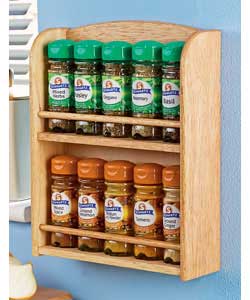 Unbranded 10 Jar Wooden Spice Rack