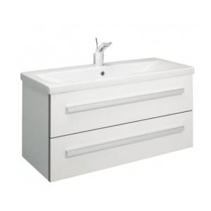 Unbranded 1000mm White Oak vanity unit with basin