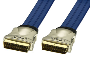 10m Premium Gold Flat SCART Lead