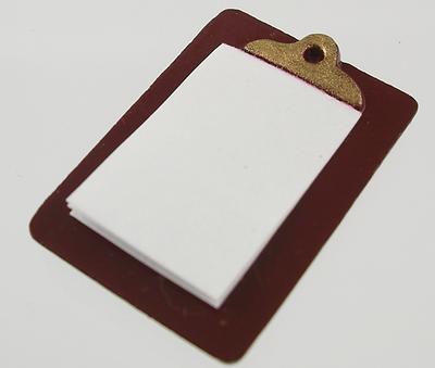 1:12 scale Doll House Miniature Clip Board & Paper