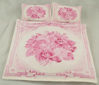 1:12 Scale Doll House Miniature Pink Toile de