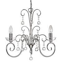 Attractive and stylish ceiling hanging fitting in a polished chrome finish complete with cut glass s