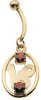 18 Carat Gold Capricorn Navel Bar