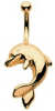 18 Carat Gold Large Dolphin Navel Bar