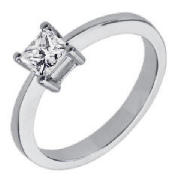 Unbranded 18CT WHITE GOLD 50PT PRINCESS CUT DIAMOND RING, J