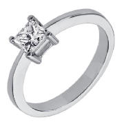 Unbranded 18CT WHITE GOLD 50PT PRINCESS CUT DIAMOND RING, O