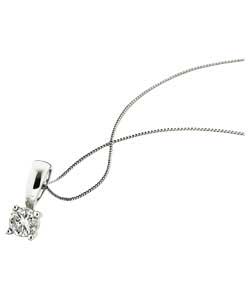 18ct White Gold Diamond Solitaire Pendant