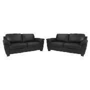 Unbranded 2 Arizona Large Leather Sofas, Chocolate