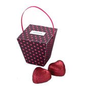 Colourful Chocolate Box containing two pink foiled Chocobeurre Heart