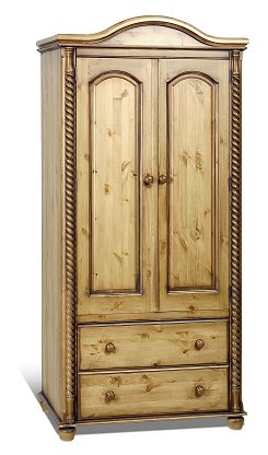 2 Drawer Wardrobe - Flat Top - Cottage