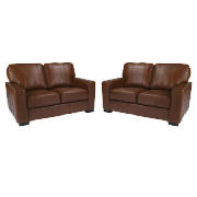 Unbranded 2 Ohio Leather Sofas, Cognac