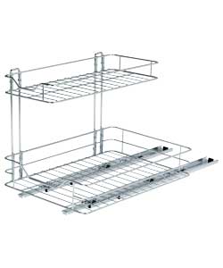 Unbranded 2 Shelf Sliding Chrome Storage