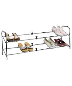 Unbranded 2 Tier Extending All Chrome Shoe Rack