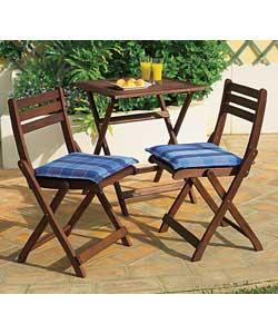 2 x Chair Pads Blue Check