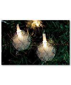 20 Silver Mesh Snowflake Lights