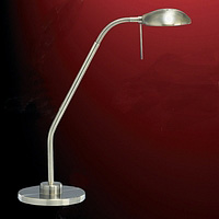 Halogen desk lamp in antique brass with flexible head. Height - 38cm Diameter - 27cmBulb type - 240v