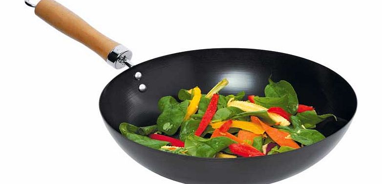 Unbranded 27cm Non-Stick Carbon Steel Wok