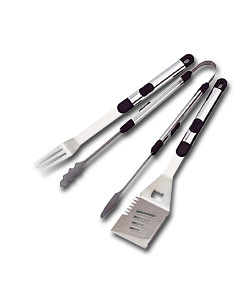 3 Piece Stainless Steel BBQ Tool Set