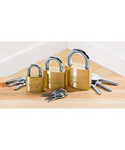 3 x Brass Padlocks