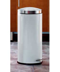 30L White Pedal Bin