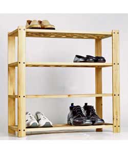 Unbranded 4 Tier Wooden Shoe Rack With Lattice Design