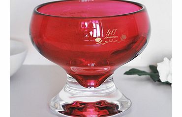 Unbranded 40th Ruby Wedding Anniversary Lead Crystal