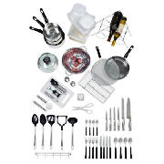 Unbranded 50 piece stainless steel kitchen starter set