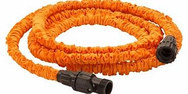 Lightweight, self-propelling, expandable hose Grows up three times original length when turned on and retracts when turned off Dual-sleeve water-pressure activated designFlexible hose surrounded by heavy-duty protective mesh sleeveKink- and tangle-re