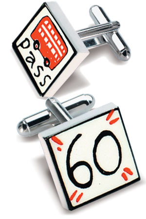 60 Bus Pass Cufflinks