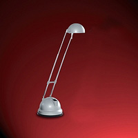 Halogen desk lamp finished in matt silver. Height - 48cm Diameter - 7cmBulb type - 12v G4 capsule Bu