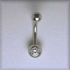 6mm Bead Diamond Set Platinum Bellybar