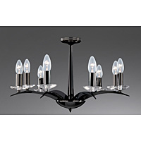 Unbranded 7548 8BC - 8 Light Black Chrome Ceiling Light