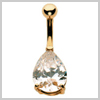 9 Carat Gold Tear Drop Basket Navel Bar