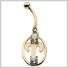 9 Ct Gold Aries Navel Bar