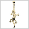 9 Ct Gold Busy Lizard Navel Bar