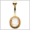 9 Ct Gold Classique Navel Bar