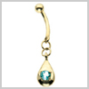 9 Ct Gold Golden Drops Navel Bar