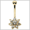 9 Ct Gold Star Eight Navel Bar