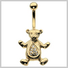 9 Ct Gold Teddy Bear Navel Bar