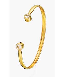 9ct Gold Cubic Zirconia Set Childs Torque Bracelet