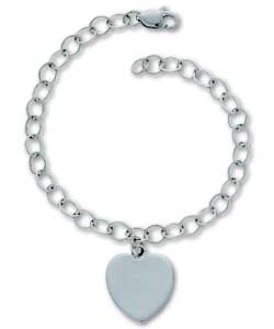 9ct White Gold Childs Heart Bracelet