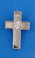 9Ct White Gold Cz Cross Slider Pendant