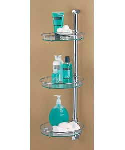 Adjustable Round 3 Glass Shelf Unit