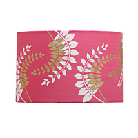 Unbranded AI275 PI - Pink Silk Leaf Print Lamp Shade